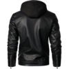 hooded leather jacket1 Custom Men's Hooded Biker Leather Jacket