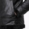 hooded4 Custom Men's Black Hooded Leather Jacket