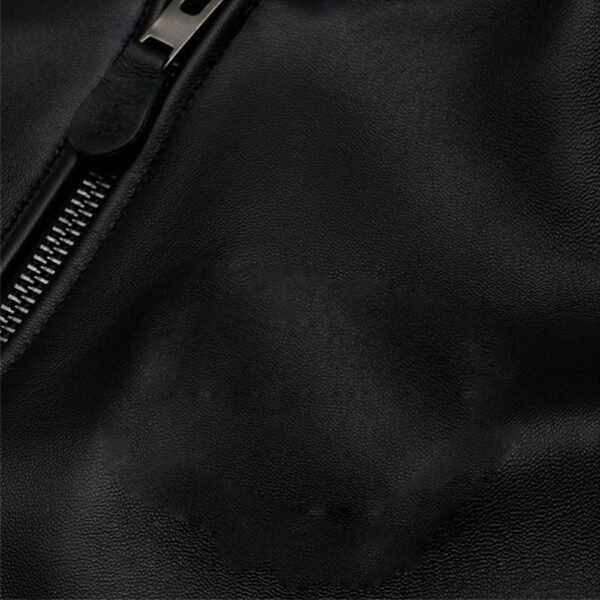 Men's Black Leather Varsity Bomber Jacket