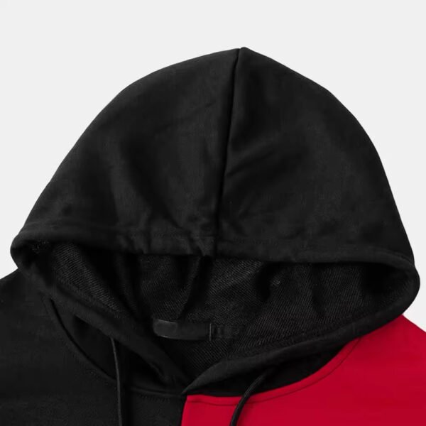 hoodie blck3 Custom Men's Split Two-Tone Colorblock Pullover Hoodie
