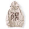 hoodie1 Custom Men's Puff Print Skeleton Full-Zip Hoodie