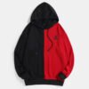 hoodieblck Custom Men's Split Two-Tone Colorblock Pullover Hoodie