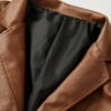 leather blazer brown3 Wholesale Men's PU Leather Blazer Jacket