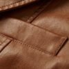 leather blazer brown5 Wholesale Men's PU Leather Blazer Jacket