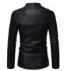 leather blazer3 Wholesale Men's Slim-Fit Black Leather Blazer Jacket