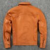 leather s2 Men's Vintage Cognac Cowhide Leather Western Shirt Jacket