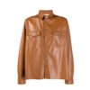 leather shirt c1 Wholesale Men's Casual Winter Leather Shirt Jacket with Dual Chest Pockets