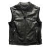leather vest2 Men's Perforated Genuine Cowhide Leather Biker Vest