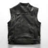 leather vest3 Men's Perforated Genuine Cowhide Leather Biker Vest