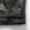 leather vest4 Men's Perforated Genuine Cowhide Leather Biker Vest