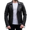 Custom Men's Quilted Leather Biker Jacket