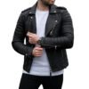 Custom Men's Quilted Leather Biker Jacket