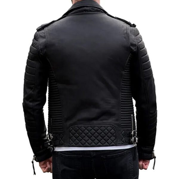 Custom Men's Quilted Leather Biker Jacket