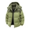 puffer jck5 Custom Men's Two-Tone Corduroy Patchwork Puffer Jacket