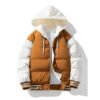 puffer1 Custom Men's Colorblock Hooded Puffer Jacket