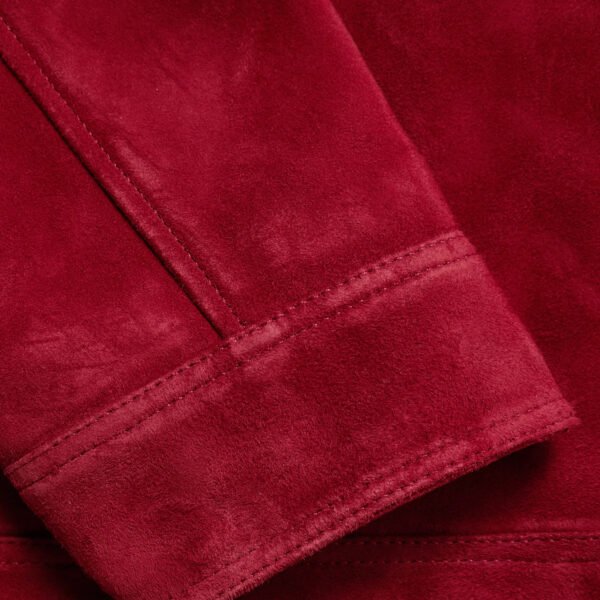 red suede3 Custom Men's Red Suede Leather Jacket