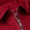 red suede5 Custom Men's Red Suede Leather Jacket