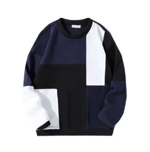 sweat shirt1 Custom Men’s Color-Block Crewneck Sweatshirt