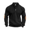 sweat shirt10 Custom Men's Ribbed Half-Zip Sweatshirt with Elbow Patches