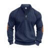 sweat shirt8 Custom Men's Ribbed Half-Zip Sweatshirt with Elbow Patches