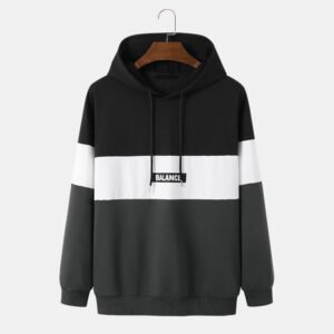 sweatshirt1 Custom Men's Color Block Pullover Hoodie