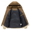 uffer jck2 Custom Men's Two-Tone Corduroy Patchwork Puffer Jacket