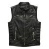 vest1 Men's Vintage Genuine Cowhide Leather Biker Vest Jacket