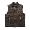 vest3 Men's Vintage Genuine Cowhide Leather Biker Vest Jacket