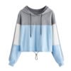 women hoodie Custom Women's Colorblock Cropped Pullover Hoodie Trendy 2026