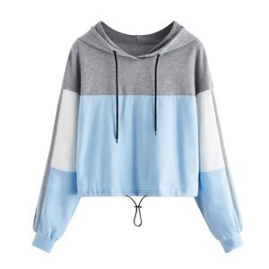 women hoodie Custom Women's Colorblock Cropped Pullover Hoodie Trendy 2026