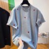 women shirt Custom Women’s Embroidered Heart Loose T-Shirt